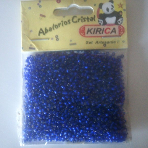 Sachet de perles de rocaille de couleur bleue  nuit - rondes - 2 mm