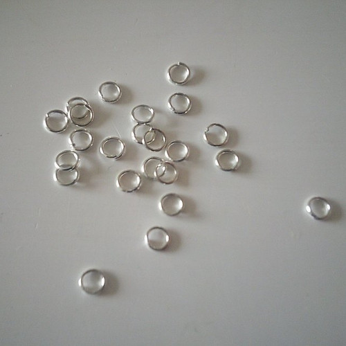 Sachet de 6 grammes d' anneaux de jonction ouvert - métal  argenté - 5 mm