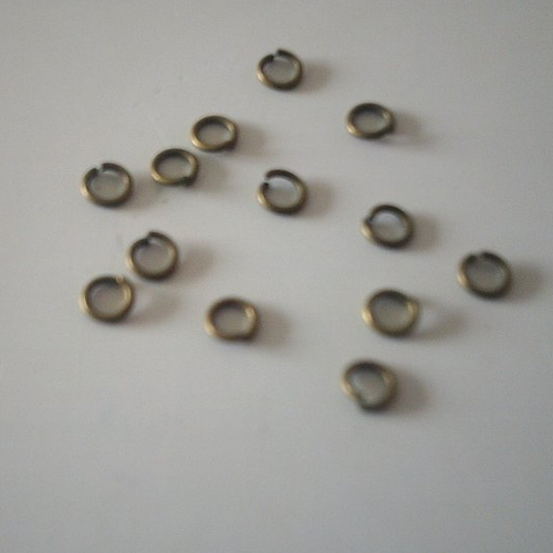 Sachet de 6 grammes d' anneaux de jonction ouvert - métal  bronze - 4 mm