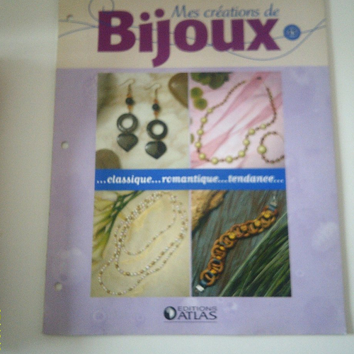 Lot de 10 fiches "mes créations de bijoux - numéro 35 - editions : atlas - septembre 2006