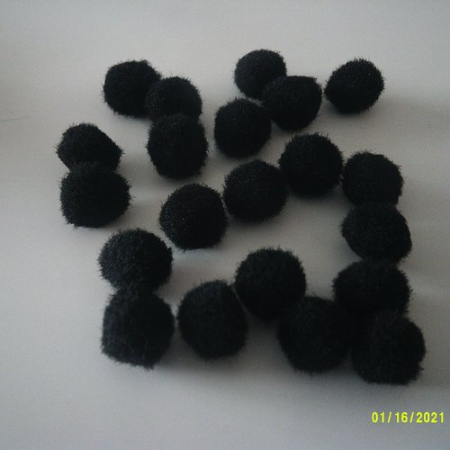 Sachet de mini pompons pour vos créations  - de couleur noir