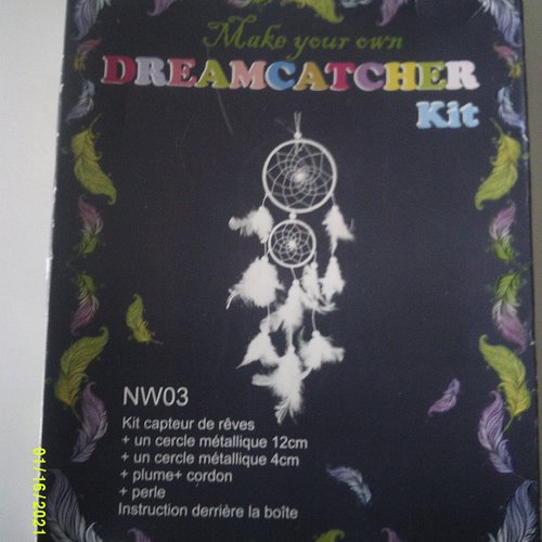 Kit attrape-rêves  dreamcatcher - plumes dans les tons blanc