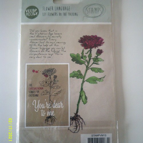 Clear stamps - studio light - tampon transparent floral - chrysanthème