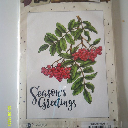 Clear stamps - studio light - tampon transparent floral - meilleurs voeux ou joyeuses fêtes