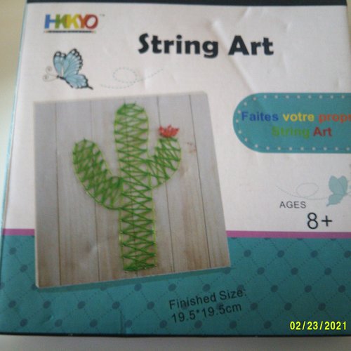 Set de création string art "cactus fleuri" - tkkyo - âge 8 ans et plus