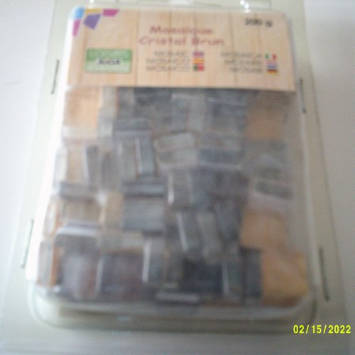 Boîte de 200 grammes de mosaïques, tesselles en cristal  brun (plus ou moins foncés)