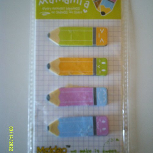 Post-it - stick note -  sur le thème crayons - 4 motifs différents