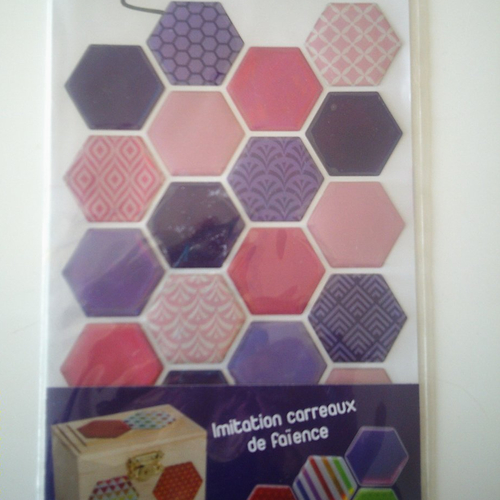 Stickers déco pour customiser vos murs ou vos objets - imitation carreaux de faïence - hexagonalt