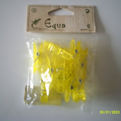 Lot de 12 mini épingles, pinces à linge de couleur jaune - 3,5 cm