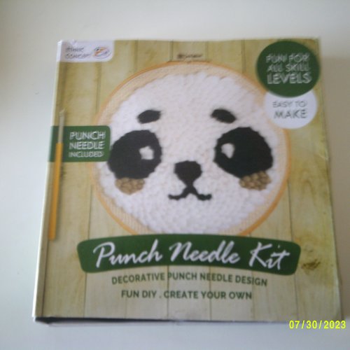 Kit punch needle - panda - 15 cm de diamètre