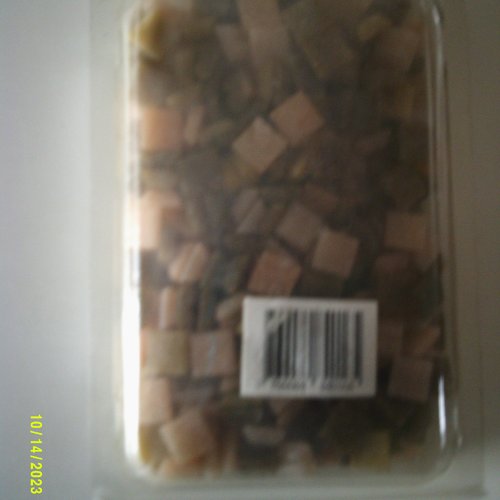 Boîte de 250 grammes de mosaïque, tesselles de couleur marron et rosé mélangés en pate de verre