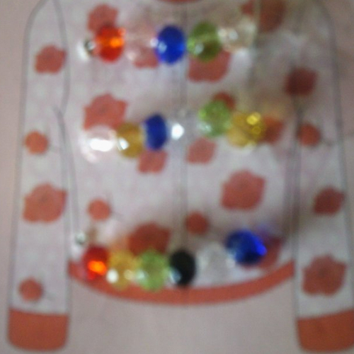 Plaque de 17 perles à facettes - couleur multicolore - de chez craft shop