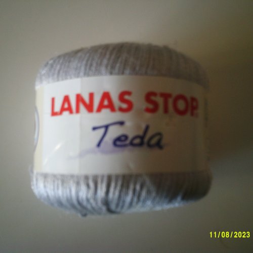 Pelote de lanas stop modèle teda - gris  - 50 gr - aiguilles n° 3 ou 4 - crochet 3,5