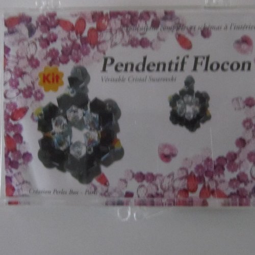 Kit perles pendentif flocon - étoile noire -  véritable cristal swarowski