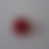 Grosse perle en verre de crépitement  rectangle - de couleur rouge avec feuille argent intérieure