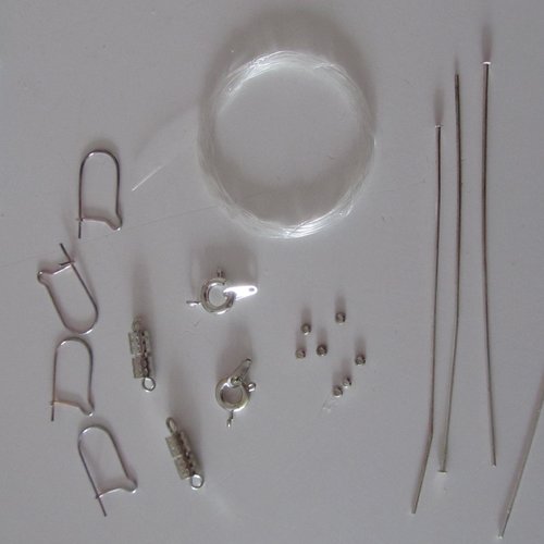 Kit de fabrication de bijoux pour collier, fermoir, boucles d'oreilles, pendentif, clou etc...
