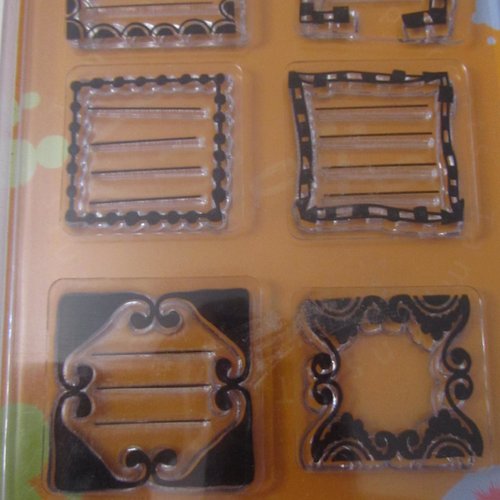 Planche de 6 tampons transparents - module carré