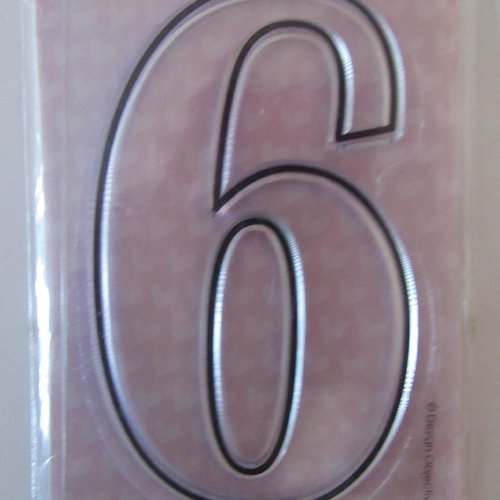Tampon transparent chiffre  6 ou 9 - typographie - papermania  docrafts - 60 x 90 mm