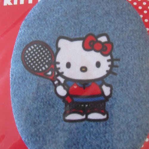 Transfert thermocollant hello kitty au tennis - à fixer au fer à repasser ou coudre