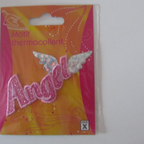 Motif  thermocollant - angel avec des ailes - paillettes - 9,5 cm x 4,5 cm