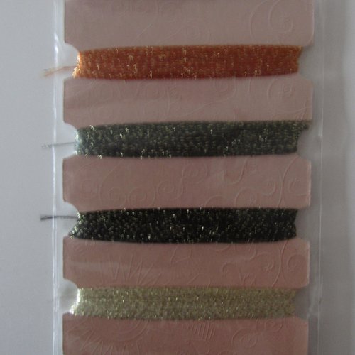 Lot de 6 fils d'or yarn scintillant (coloris 19 à 24) de différentes teintes - 6 x 25 mètres