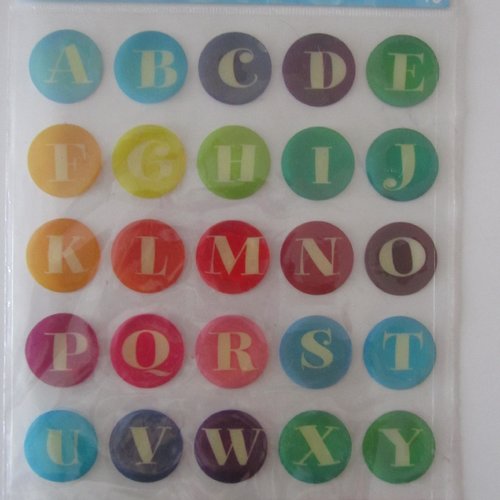 Feuille stickers  autocollants alphabet légèrement transparents