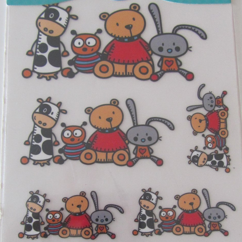 Stickers textile - pour vêtements bébé - application au fer - petits animaux