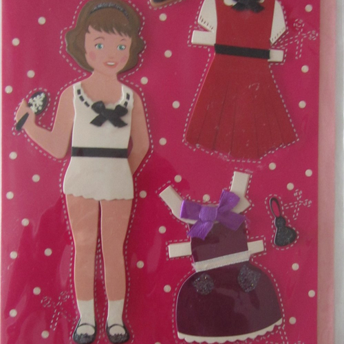 Carte postale  en 3d - modèle baby doll à habiller