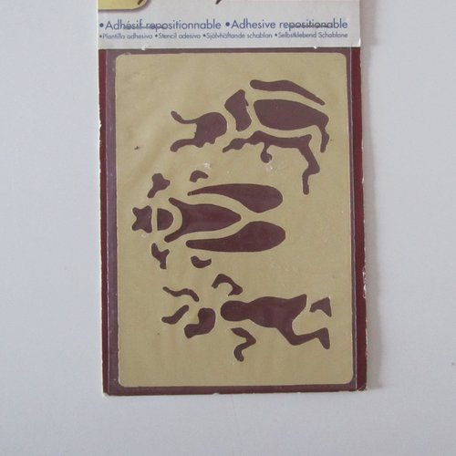 Pochoir adhésif - stencil, ornement - 1 scarabée, 1 fourmi, 1 mouche - dimension : 7 x 10 cm