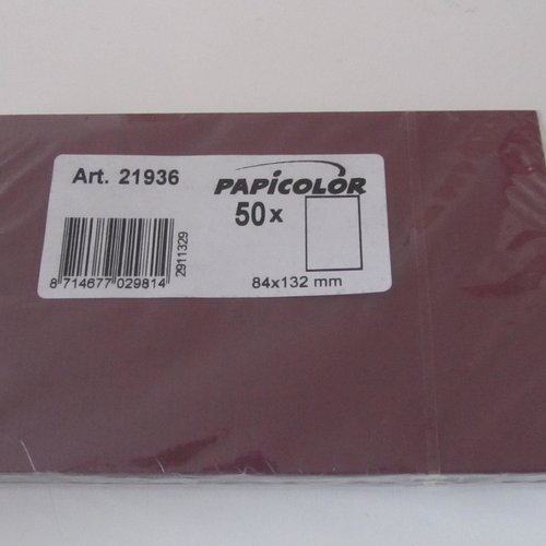 Lot de 50 feuilles de papier papicolor - 84 x 132 mm - de couleur prune