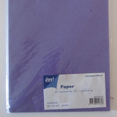 Lot de 20 feuilles de cartons de couleur violet - 200 grammes  - format a 5