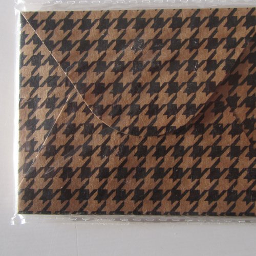 Lot de 8 mini enveloppes de scrapbooking - couleur or et couleur noir à chevrons - 8,5 cm x 6,8 cm