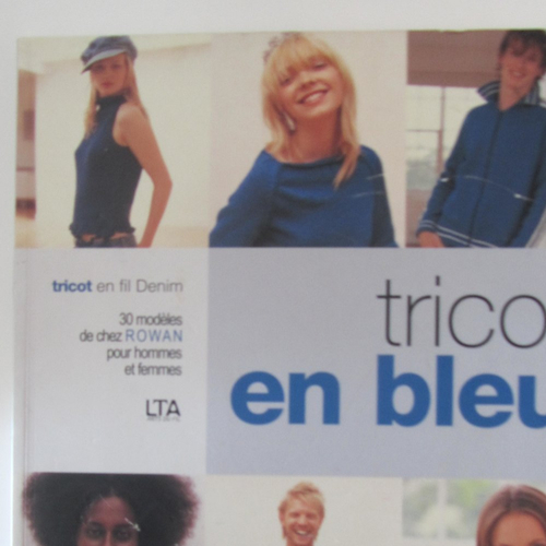 Livre "tricot en bleu" en fil denim - 30 modèles de chez rowan pour hommes et femmes