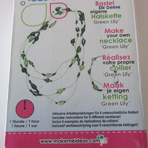 Kit pour réaliser votre propre  collier, green lily - bracelet  de perles dans les tons verts - 6 projets