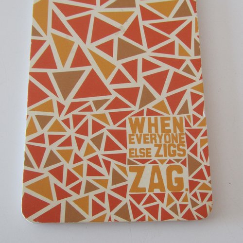Petit carnet  - thème "zig zag" - dans les tons orange et marron