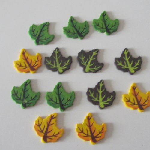 Scrapbooking embellissements 13 stickers en bois en forme de feuilles
