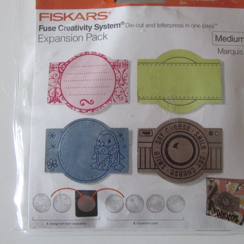 Fiskars - set complémentaire médium - plaques de motifs letterpress modèle marquis
