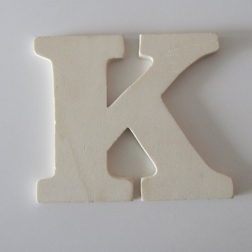 Lettre en bois brut à décorer, customiser - représentant la lettre  "k" - 13,5 cm x 12 cm