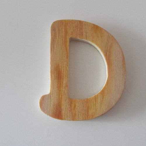 Lettre en bois brut à décorer, customiser - représentant la lettre  "d" - 6 cm x 7 cm