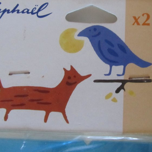 Pochette de 2 pochoirs, stencils  adhésifs - motif le corbeau et le renard - fable - 150 mm x 300 mm