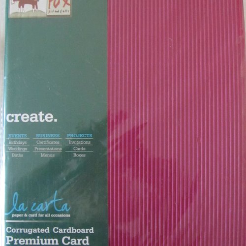 Pack de 5 feuilles de carton ondulé de couleur fuchsia - invitation, cartes, boîtes