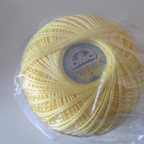 Bobine, pelote de coton dmc - modèle petra  - 100 g - couleur jaune