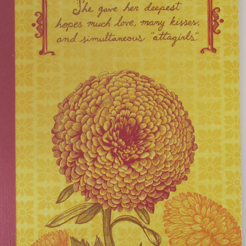 Petit cahier - thème "fleur - dahlia" avec une phrase sur la couverture