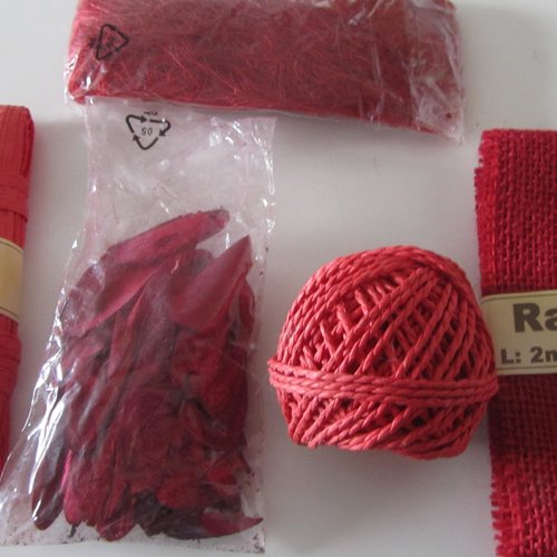 Kit de bricolage créatif - raphia, corde, cheveux d'ange, bande de tissu enduit, écorce