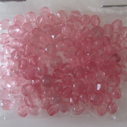 Sachet de 20 grammes de perles à facettes de couleur rose - 4 et 5 mm