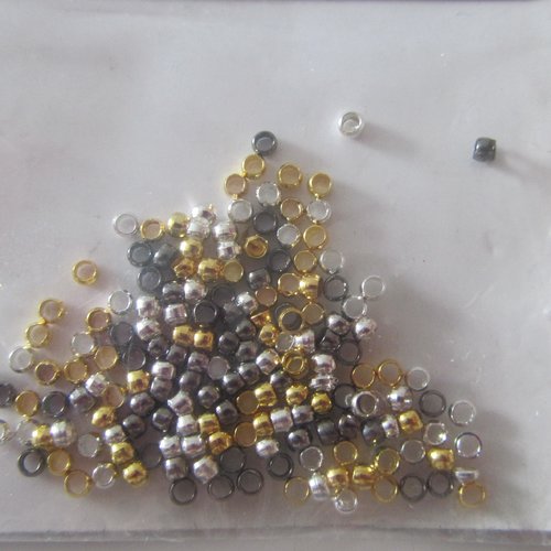 Sachet de perles à écraser de 3 couleurs (argent, or et bronze) - pour vos créations