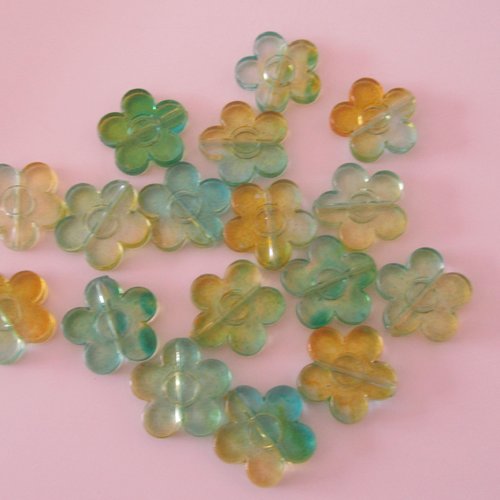 Sachet de 50 perles acryliques en forme de fleurs