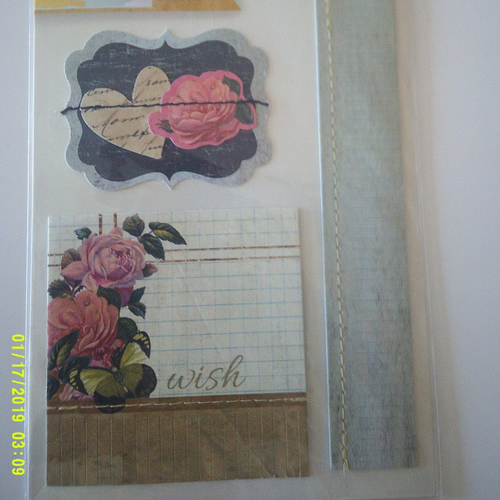 Ki memories - collection vintage charm wich - ruffles - autocollants papier cartonné superposés et cousus