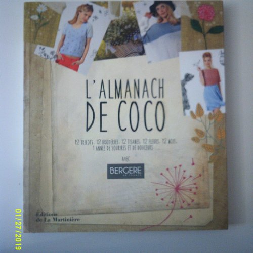 Livre "l'almanach de coco" - tricots, broderies, tisanes, fleurs