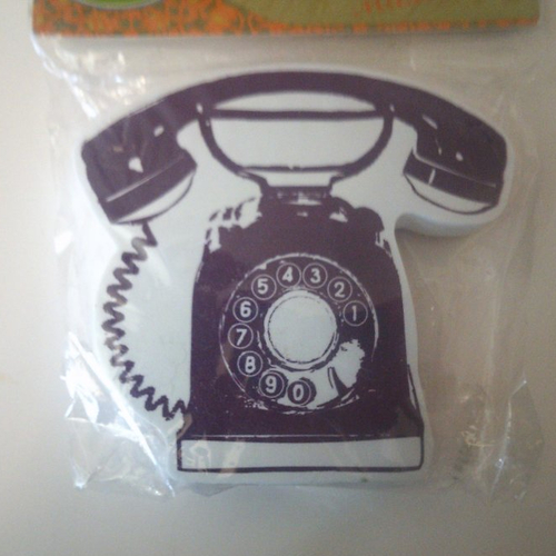 Tampon en mousse  et caoutchouc représentant un téléphone rétro - déco stamp
